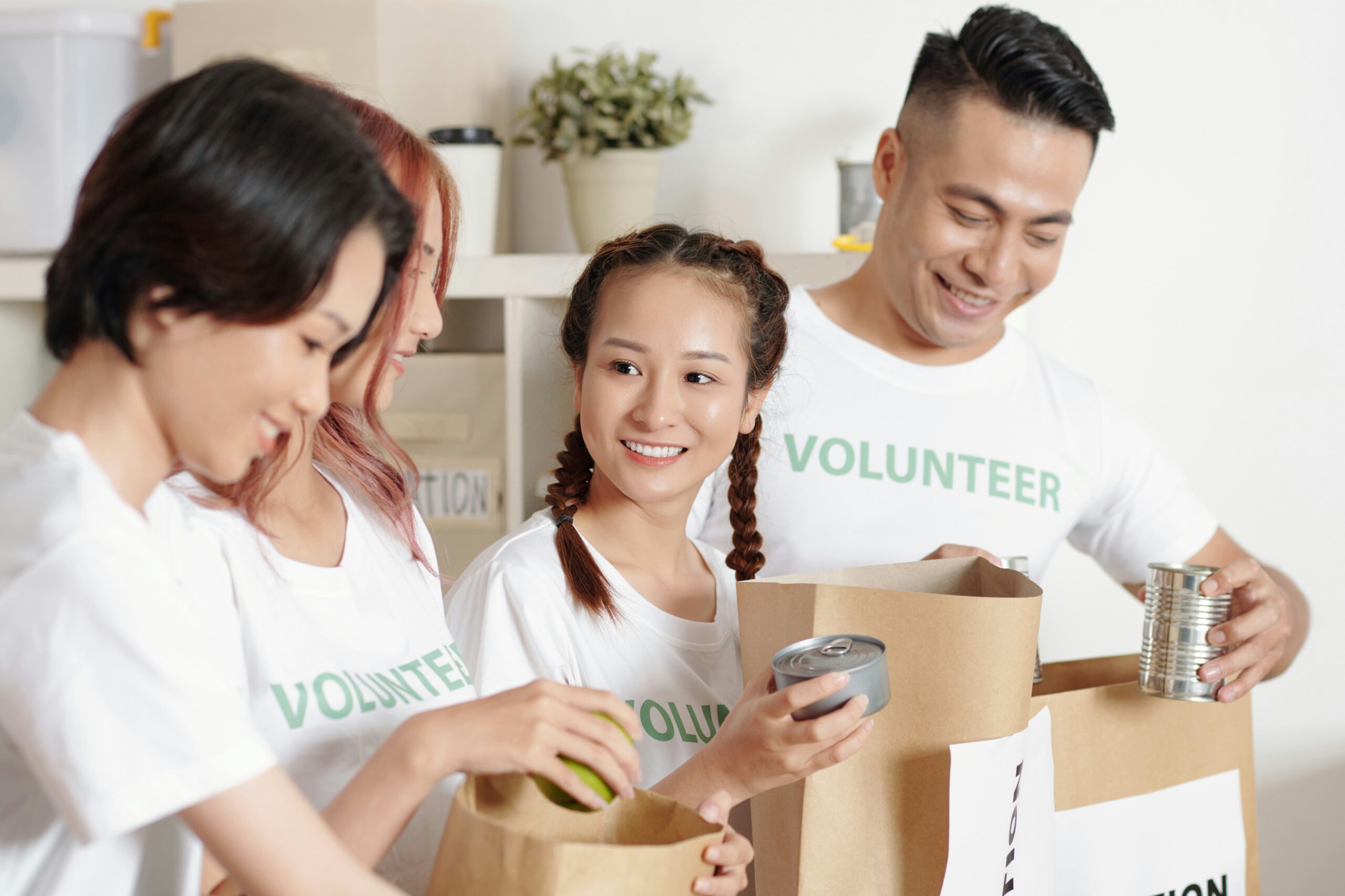 volunteers helping at a fundraiser
