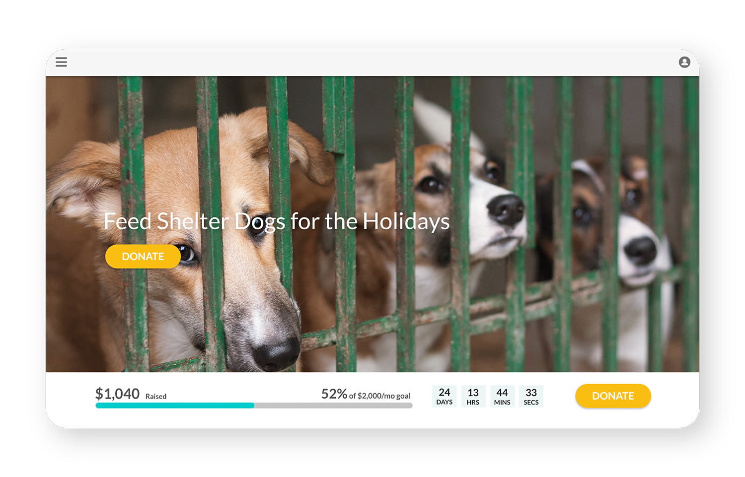 EGF-Browser-Crowdfunding-Dogs and example of a nonprofit crowdfunding website