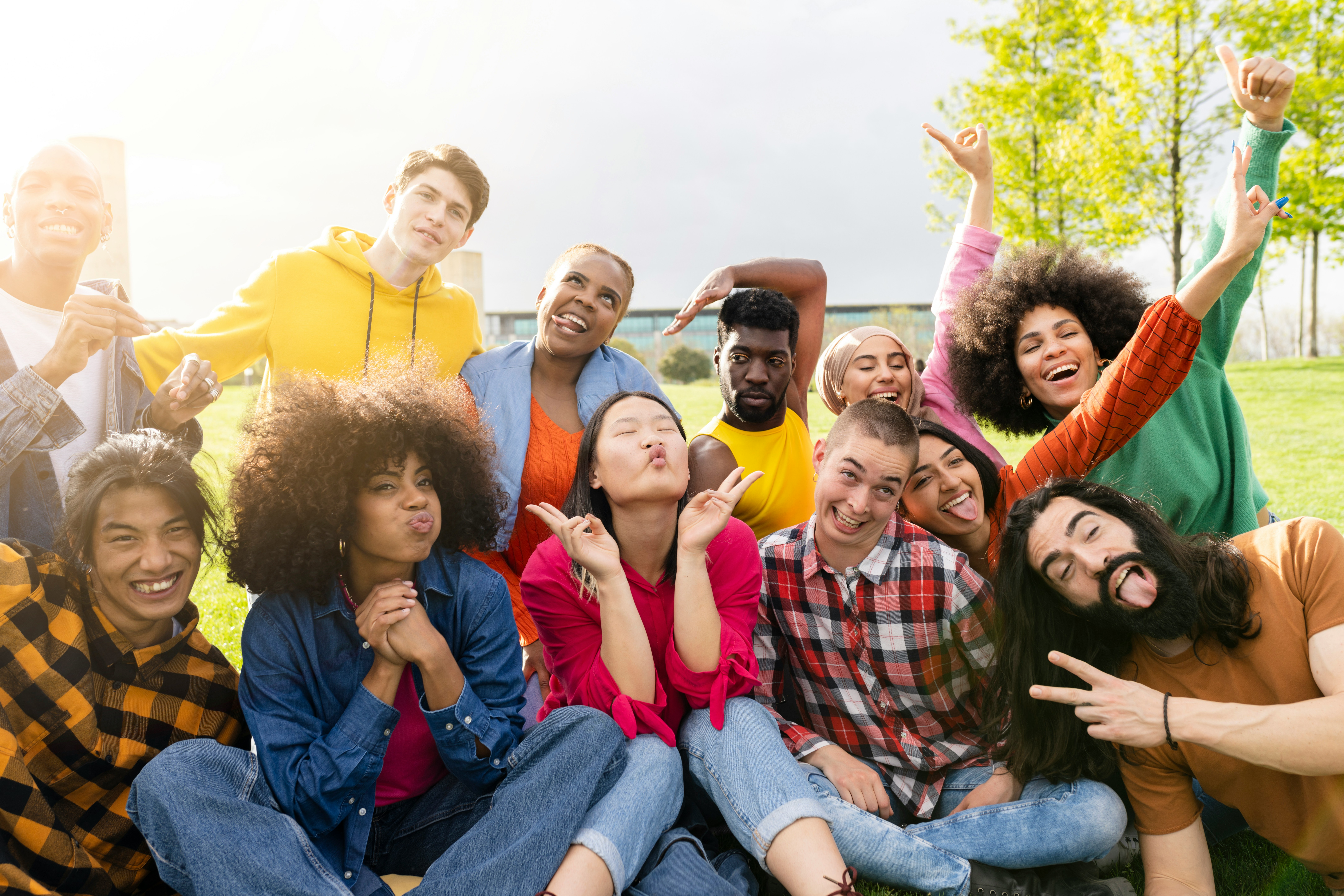 Using FOMO to encourge fundraiser particpation A diverse group of young people having fun outside