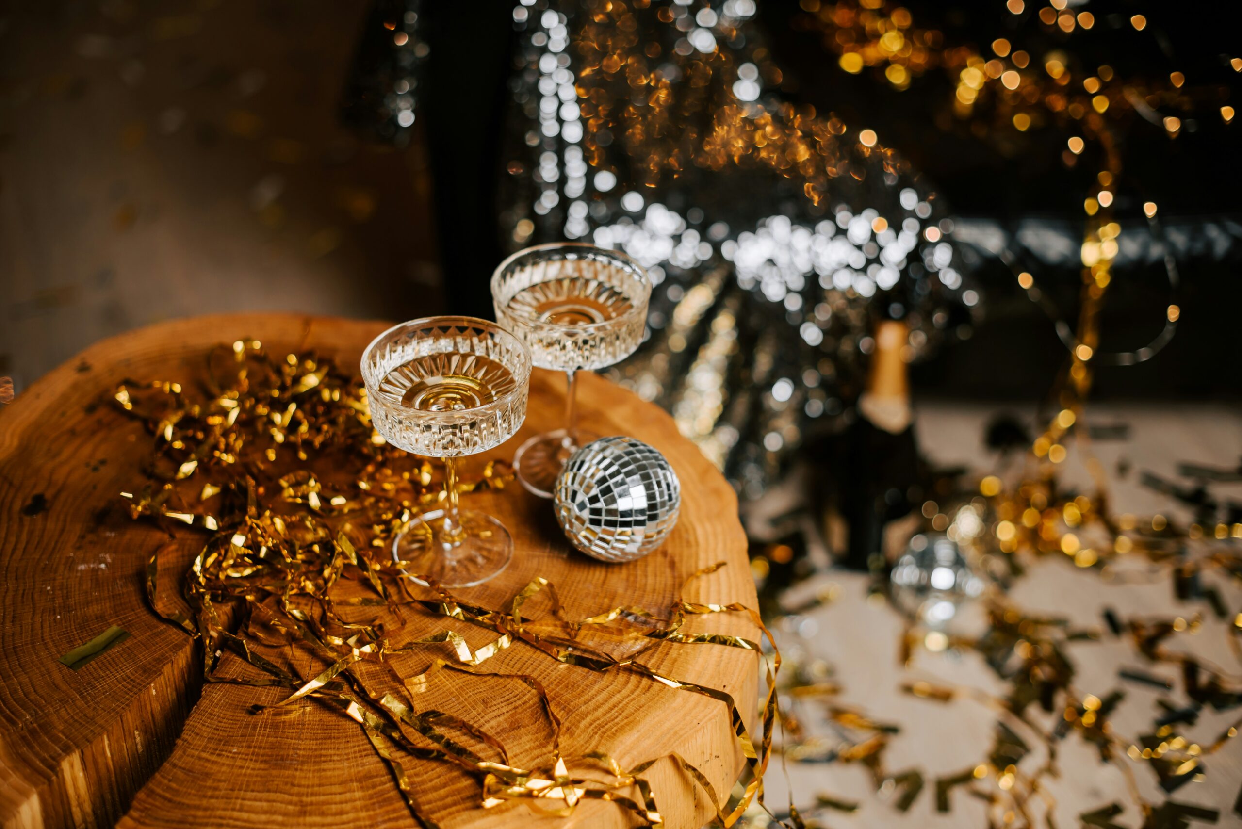 New Years Eve Fundaising ideas New Year's Eve party decorations strewn across a table